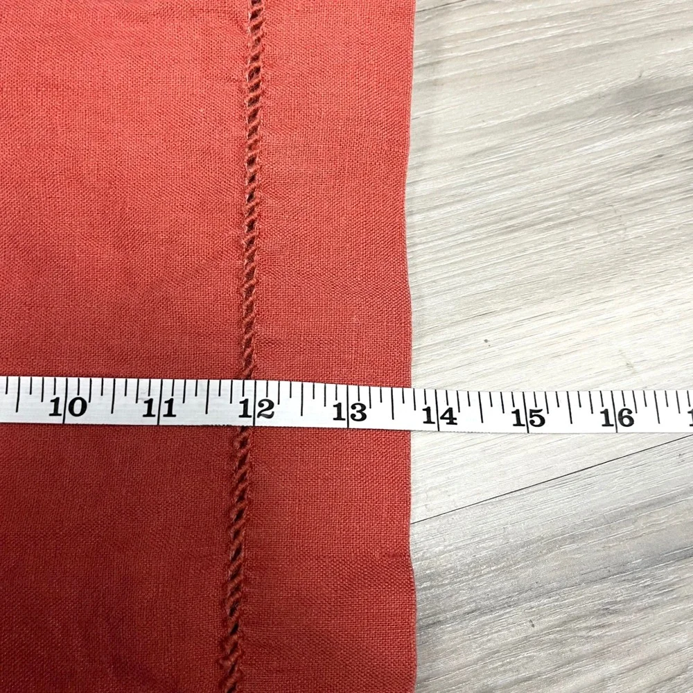 Pottery‎ Barn 4 Pc Rectangle Terracotta 100% Linen Hemstitch Placemats 20